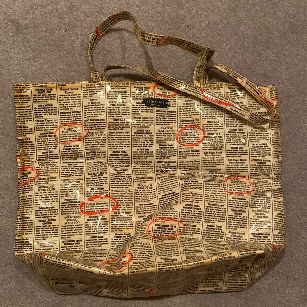 Kate Spade Rare Newspaper Print Tote